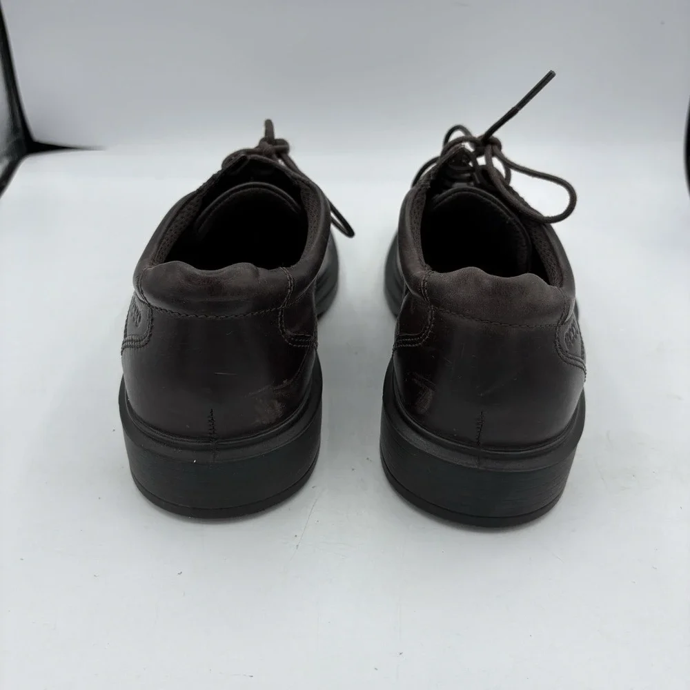 ECCO Shoes Mens Size 7‎ Helsinki 2 Square Toe Oxford Lace up Dark Brown